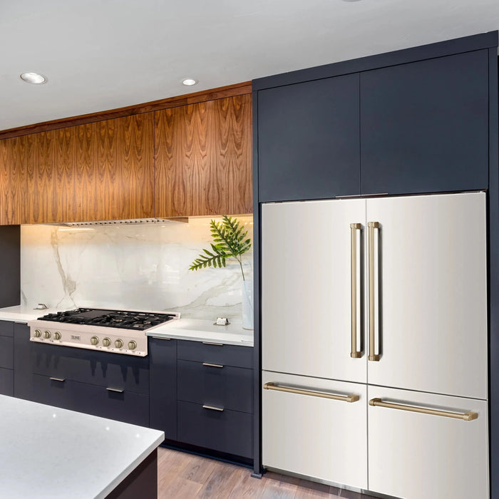 ZLINE 60" Autograph Edition Built In 4-Door Refrigerator in Stainless Steel with Champagne Bronze Accents, RBIVZ-304-60-CB ZLINE Dreamwood Living