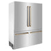 ZLINE 60" Autograph Edition Built In 4-Door Refrigerator in Stainless Steel with Champagne Bronze Accents, RBIVZ-304-60-CB ZLINE Dreamwood Living