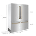 ZLINE 60" Autograph Edition Built In 4-Door Refrigerator in Stainless Steel with Champagne Bronze Accents, RBIVZ-304-60-CB ZLINE Dreamwood Living