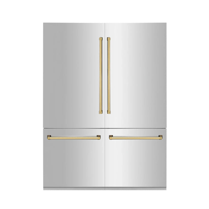 ZLINE 60" Autograph Edition Built-In 4-Door Refrigerator in Stainless Steel with Gold Accents, RBIVZ-304-60-G ZLINE Dreamwood Living