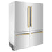 ZLINE 60" Autograph Edition Built-In 4-Door Refrigerator in Stainless Steel with Gold Accents, RBIVZ-304-60-G ZLINE Dreamwood Living