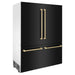 ZLINE 60" Autograph Edition Built-in 4-Door French Door Refrigerator in Black Stainless with Champagne Bronze Accents, RBIVZ-BS-60-CB ZLINE Dreamwood Living