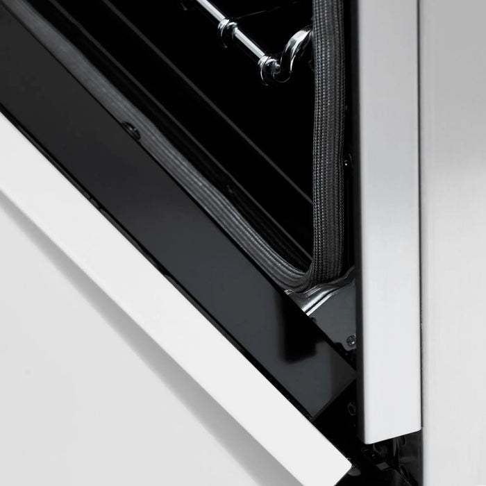 ZLINE 60" Autograph Edition Dual Fuel Range in Stainless Steel with White Matte Doors and Champagne Bronze Accents, RAZ-WM-60-CB ZLINE Dreamwood Living