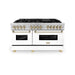ZLINE 60" Autograph Edition Dual Fuel Range in Stainless Steel with White Matte Doors and Gold Accents, RAZ-WM-60-G ZLINE Dreamwood Living