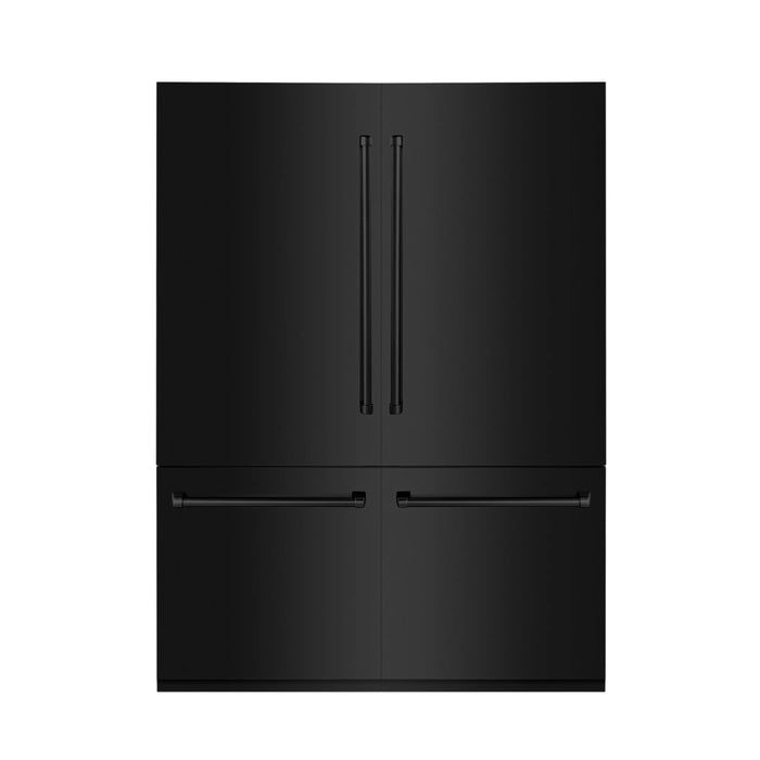 ZLINE 60" Built-In 4-Door French Door Refrigerator in Black Stainless Steel, RBIV-BS-60 ZLINE Dreamwood Living