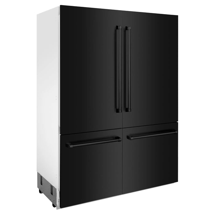 ZLINE 60" Built-In 4-Door French Door Refrigerator in Black Stainless Steel, RBIV-BS-60 ZLINE Dreamwood Living