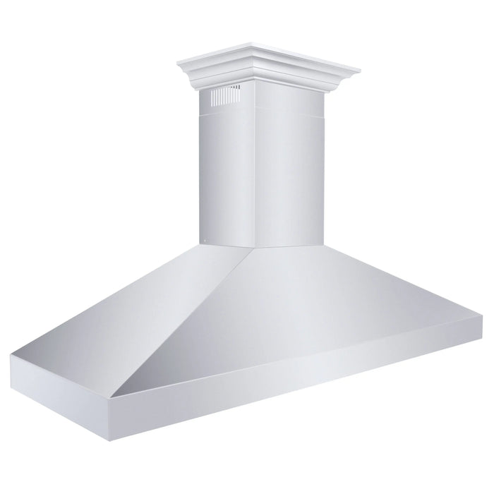 ZLINE 60" Professional Convertible Vent Wall Mount Range Hood in Stainless Steel with Crown Molding, 597CRN-60 ZLINE