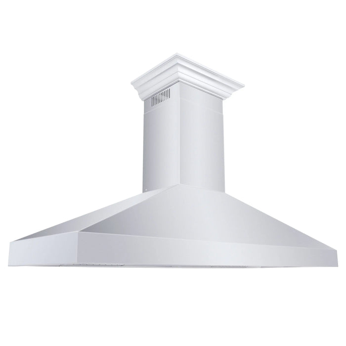 ZLINE 60" Professional Convertible Vent Wall Mount Range Hood in Stainless Steel with Crown Molding, 597CRN-60 ZLINE