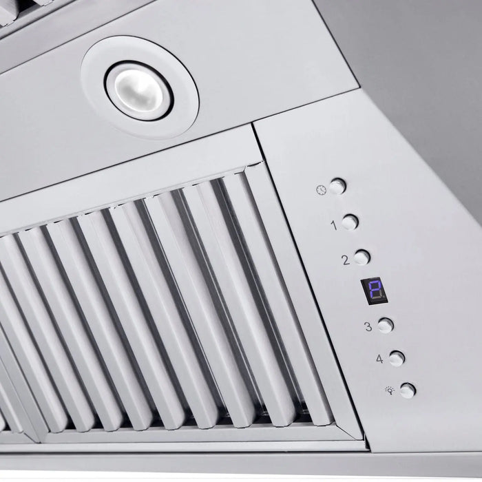 ZLINE 60" Professional Convertible Vent Wall Mount Range Hood in Stainless Steel with Crown Molding, 597CRN-60 ZLINE