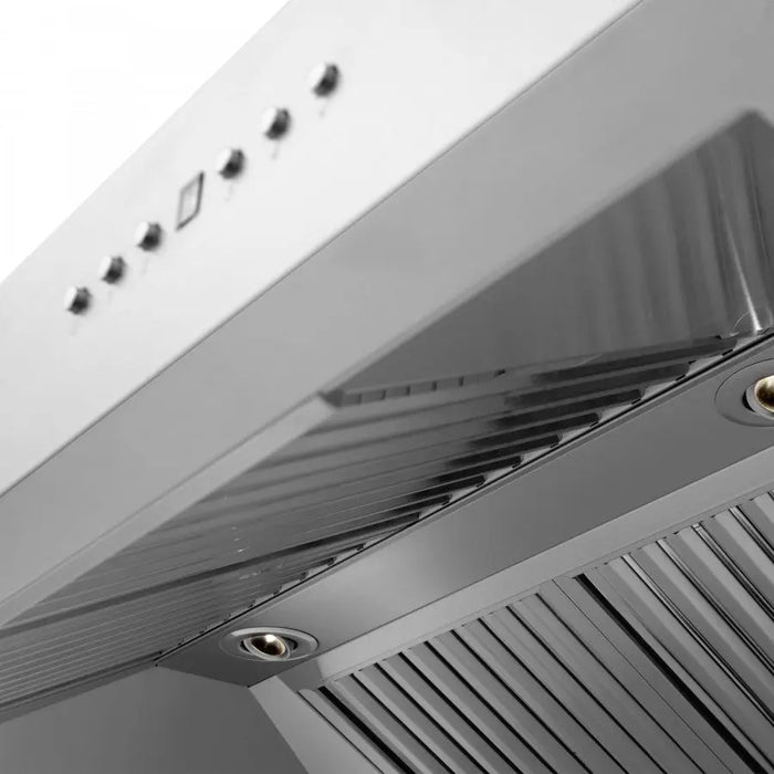 ZLINE 60" Professional Wall Mount Range Hood in Stainless Steel with Built-in CrownSound® Bluetooth Speakers, 697CRN-BT-60 ZLINE Dreamwood Living