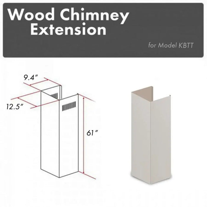 ZLINE 61 in. Wooden Chimney Extension for Ceilings up to 12.5 ft, KBTT-E ZLINE Dreamwood Living