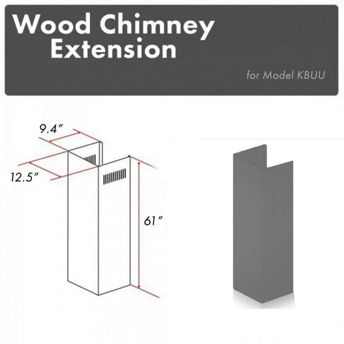 ZLINE 61 in. Wooden Chimney Extension for Ceilings up to 12.5 ft, KBUU-E ZLINE Dreamwood Living