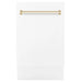 ZLINE Autograph Series 18 In. Dishwasher in White Matte with Gold Handle, DWVZ-WM-18-G ZLINE Dreamwood Living