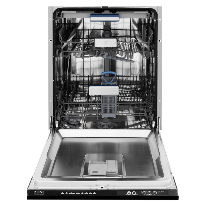 ZLINE Autograph Series 24 inch Tall Dishwasher in Black Stainless Steel with Champagne Bronze Handle, DWVZ-BS-24-CB ZLINE
