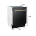 ZLINE Autograph Series 24 inch Tall Dishwasher in Black Stainless Steel with Champagne Bronze Handle, DWVZ-BS-24-CB ZLINE