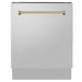 ZLINE Autograph Series 24 inch Tall Dishwasher in Stainless Steel with Champagne Bronze Handle, DWVZ-304-24-CB ZLINE