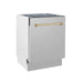 ZLINE Autograph Series 24 inch Tall Dishwasher in Stainless Steel with Champagne Bronze Handle, DWVZ-304-24-CB ZLINE