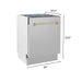 ZLINE Autograph Series 24 inch Tall Dishwasher in Stainless Steel with Champagne Bronze Handle, DWVZ-304-24-CB ZLINE