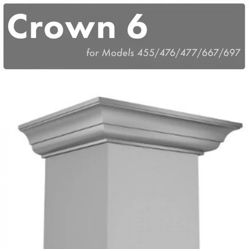 ZLINE Crown Molding 6 for Wall Range Hood Stainless Steel, CM6-455/476/477/667/697 ZLINE