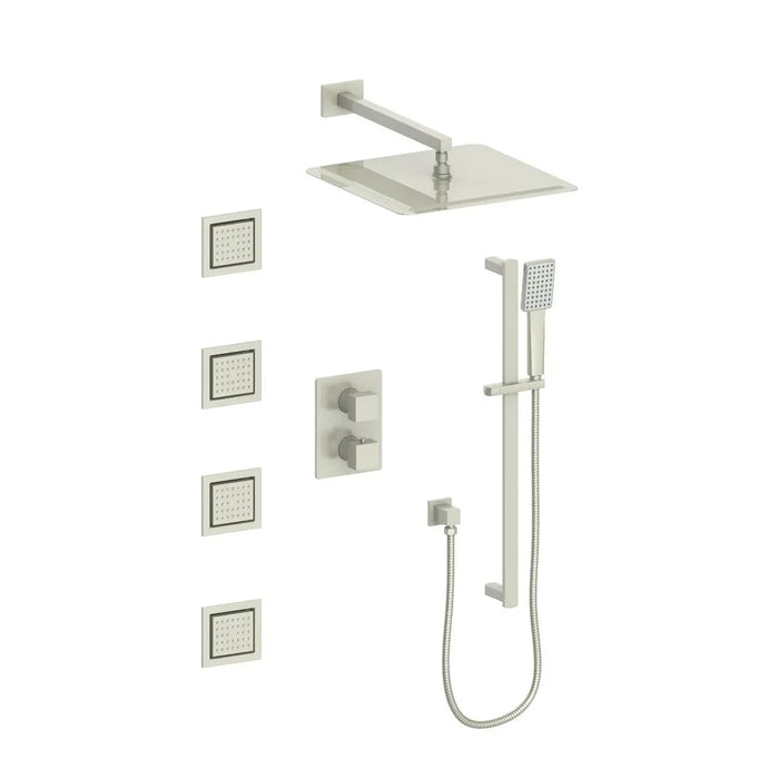 ZLINE Crystal Bay Thermostatic Shower System in Brushed Nickel, CBY-SHS-T3-BN ZLINE Dreamwood Living