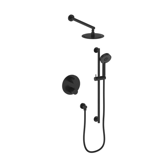 ZLINE Emerald Bay Thermostatic Shower System in Matte Black, EMBY-SHS-T2-MB ZLINE Dreamwood Living