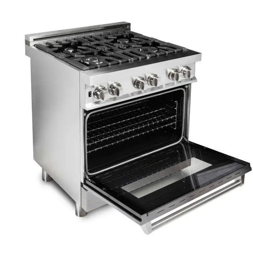 ZLINE Kitchen and Bath 30 in. Professional Gas Burner/Electric Oven Stainless Steel Range with DuraSnow® Finish Door, RA-SN-30 ZLINE