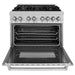 ZLINE Kitchen and Bath 36 in. Professional Gas Burner/Electric Oven in DuraSnow® Stainless with DuraSnow® Stainless Door, RAS-SN-36 ZLINE