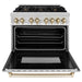 ZLINE Kitchen and Bath Autograph Edition 36 In. Range with Gas Stove and Electric Oven in Stainless Steel with Gold Accent, RAZ-36-G ZLINE