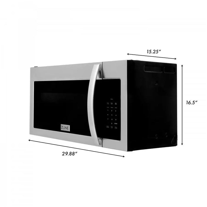 ZLINE Over the Range Convection Microwave Oven in Stainless Steel with Modern Handle and Sensor Cooking, MWO-OTR-30 ZLINE