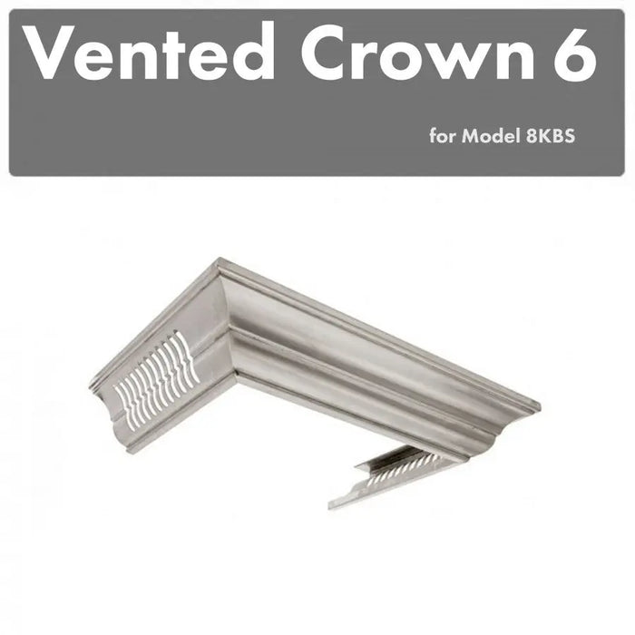 ZLINE Vented Crown Molding Profile 6 for Wall Mount Range Hood (CM6V-8KBS) ZLINE