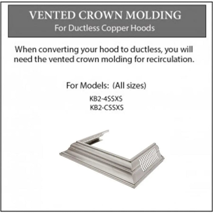 ZLINE Vented Crown Molding for Designer Range Hoods w/Recirculating Option (CM6V-KB-S304) ZLINE