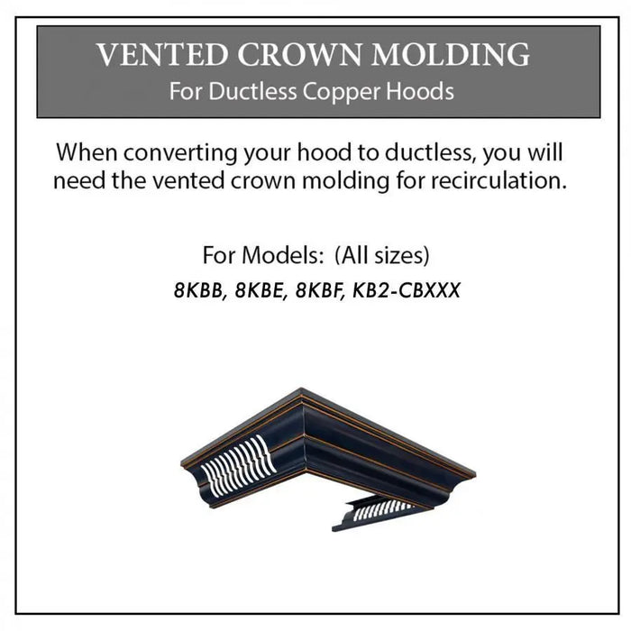 ZLINE Vented Crown Molding for Designer Range Hoods w/Recirculating Option, CM6V-8KBB ZLINE