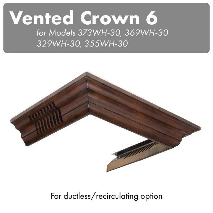 ZLINE Vented Crown Molding for Wall Mount Range Hood, CM6V-300W ZLINE Dreamwood Living