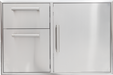 Coyote C3-CD2DC36 access door and double drawer combo, straight-on front view