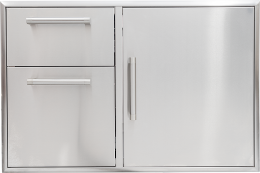 Coyote C3-CD2DC36 access door and double drawer combo, straight-on front view