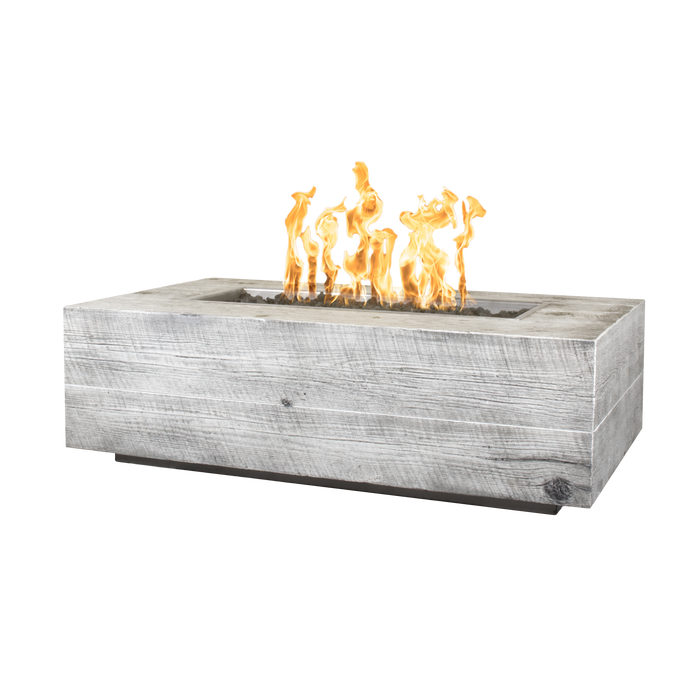 The Outdoor Plus Coronado 84-inch Wood Grain Rectangular Gas Fire Pit - Ivory