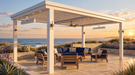 Bromic Tungsten Smart-Heat Electric Coastal heaters on a seaside pergola