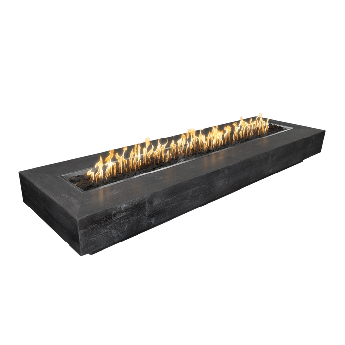 The Outdoor Plus Coronado 84-inch Wood Grain Rectangular Gas Fire Pit - 120 inch