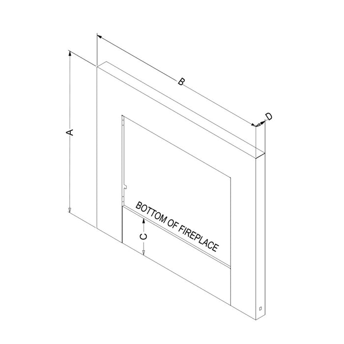 Empire 4-sided custom surround line drawing with bottom panel (CS4SIDED)