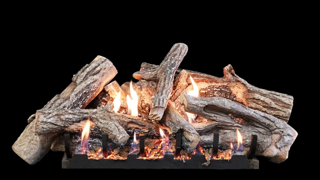 Empire Fallen Timber Log Set, logs burning on a black background
