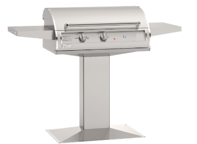 Fire Magic EL500s analog electric grill on patio post