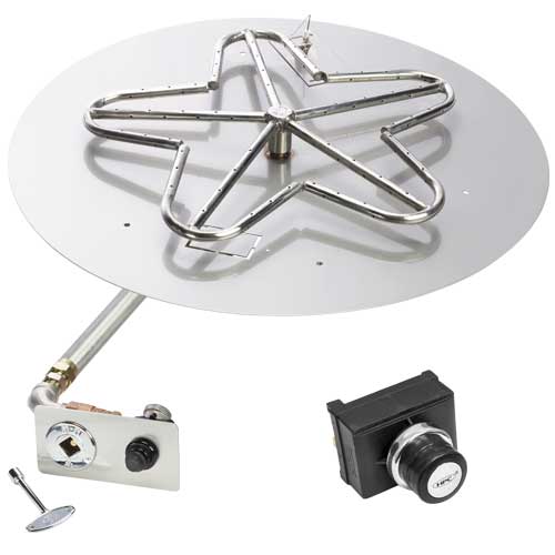 HPC 18" Round Flat Fire Pit Insert With Electronic Ignition