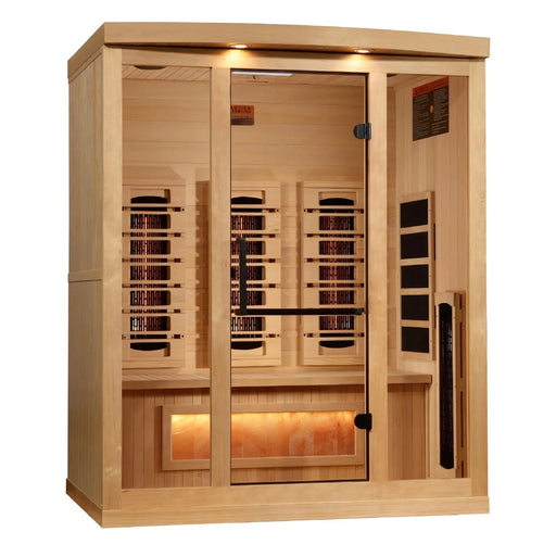 Golden Designs Reserve Edition 3-Person PureTech™ Full Spectrum Infrared Sauna Near Zero EMF with Himalayan Salt Bar (2025 model) Golden Design Saunas