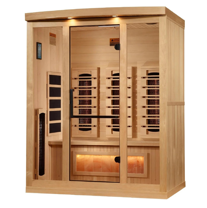 Golden Designs Reserve Edition 3-Person PureTech™ Full Spectrum Infrared Sauna Near Zero EMF with Himalayan Salt Bar (2025 model) Golden Design Saunas