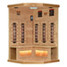 Golden Designs 3-Person Corner Full Spectrum Near Zero EMF FAR Infrared Sauna w/ Himalayan Salt Bar Golden Design Saunas