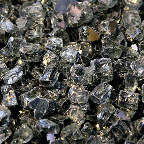 HPC 1/4 inch decorative fire pit glass in gray reflective