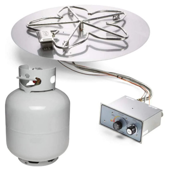 HPC 24" Round Flat Pan Push Button Flame Sensing Fire Pit