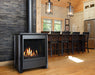 Kingsman FDV451 stove showing F451SDSBL charcoal solid panel side doors, glass media