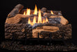Majestic Mezmer 24" Log Set for Lumonessen Outdoor Gas Burner (MZMR-24) burning on a Lumonessen burner