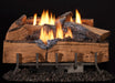 Majestic Lumonessen Outdoor Natural Gas Burner With Manual Ignition (LUM-OD-NM) shown with the optional Mezmer Split log set and stainless steel pan
